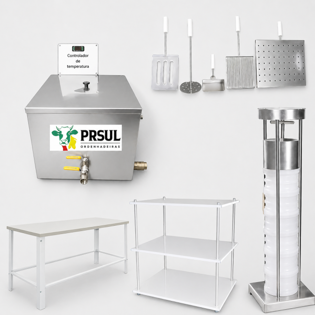 Kit queijaria para processar 50 litros de leite por vez