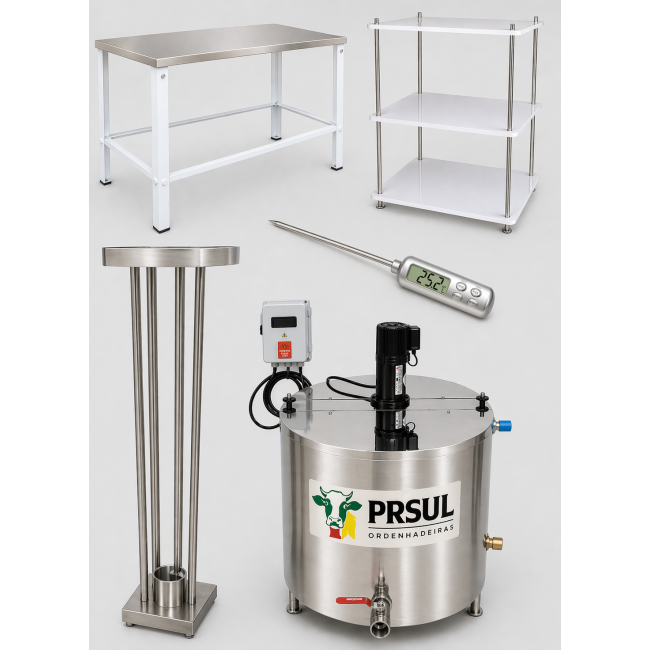 Kit queijaria para processar 200 litros de leite por vez